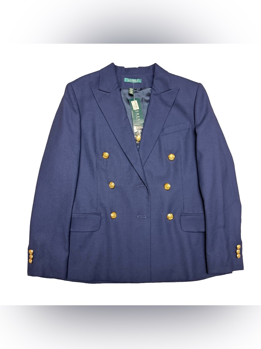 Vintage Lauren Ralph Lauren Sandylan F Wool Double Breasted Blazer Women’s 8